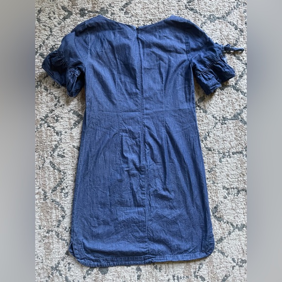 Denim J. Crew Dress w Flutter Sleeve Size XS Neutral Contemporary Country 10/10 - Picture 7 of 7
